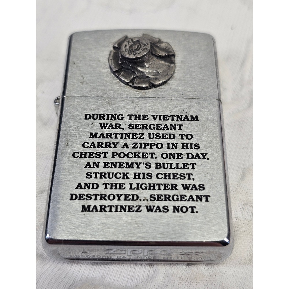 Vtg 1999 Zippo VIETNAM BULLET‎ SERGEANT MARTINEZ First Release LIMITED EDITION